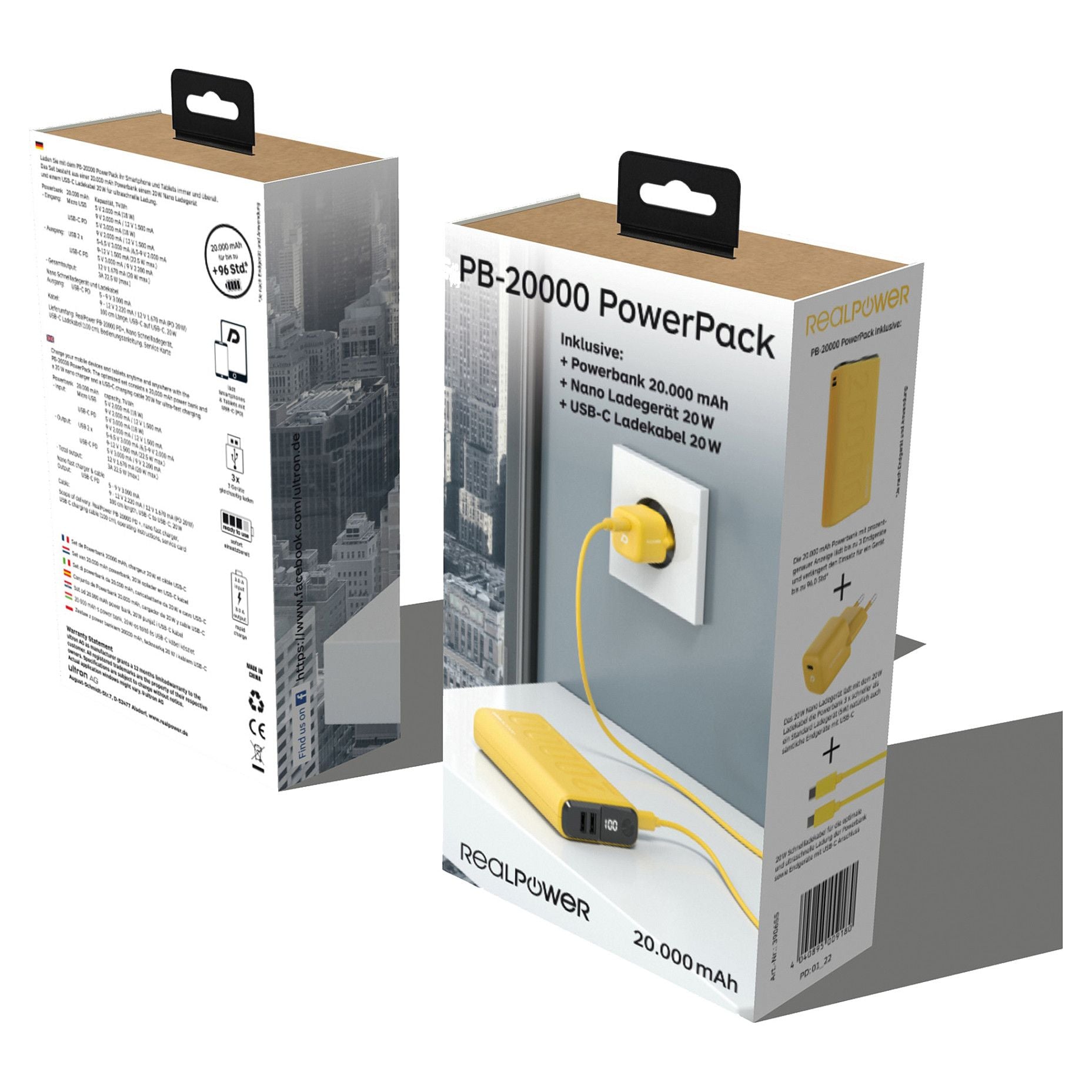 RealPower Powerbank PB-20000 Set 20.000mAh