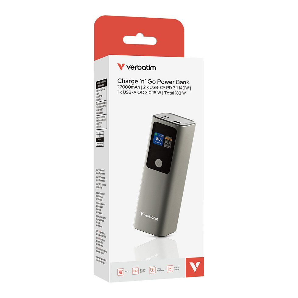 Verbatim Charge 'n' Go Powerbank 27.000 mAh