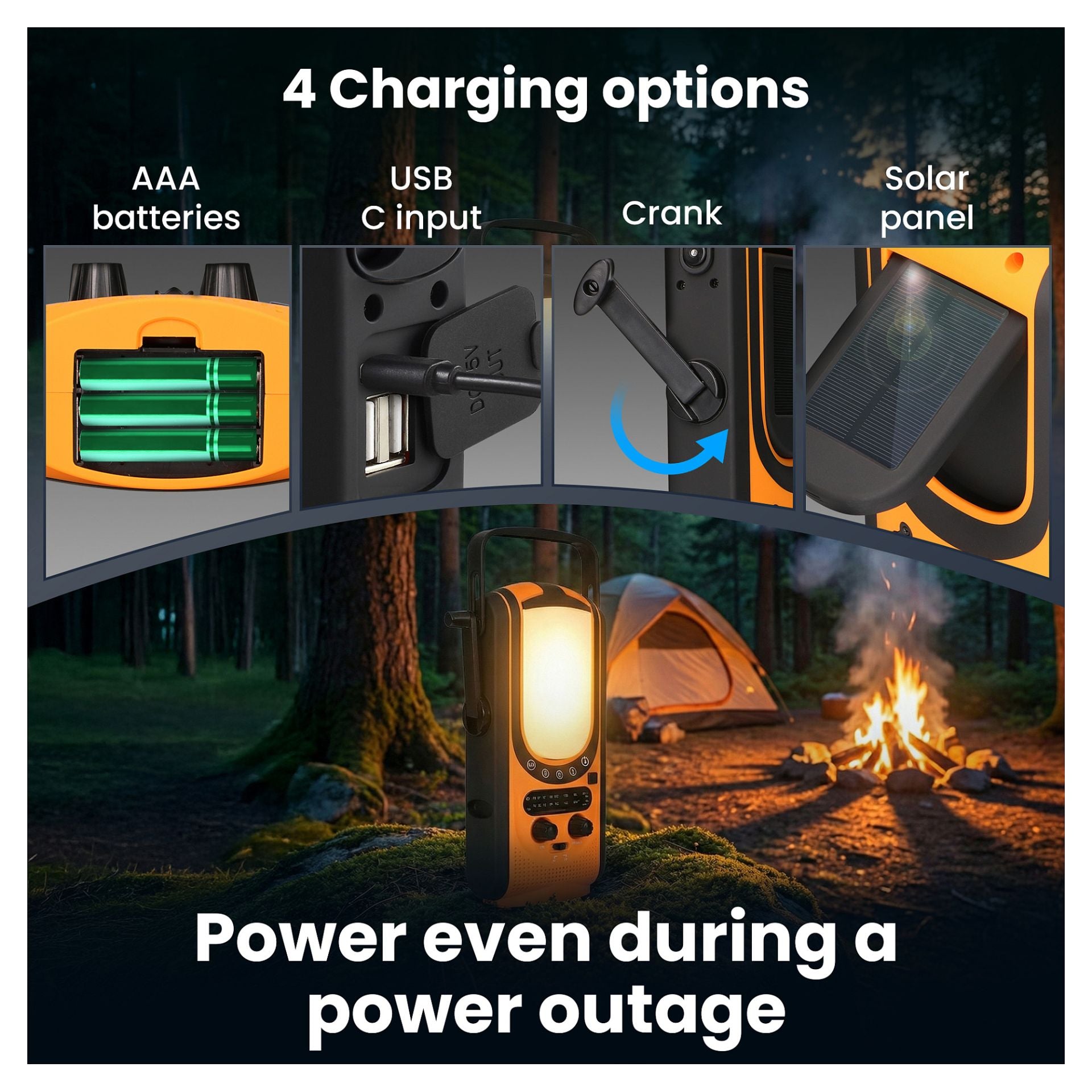 Power Ranger EPS-6000 Powerbank, 6000mAh, Radio, LED-Lamp, Dynamo, Solarpanel