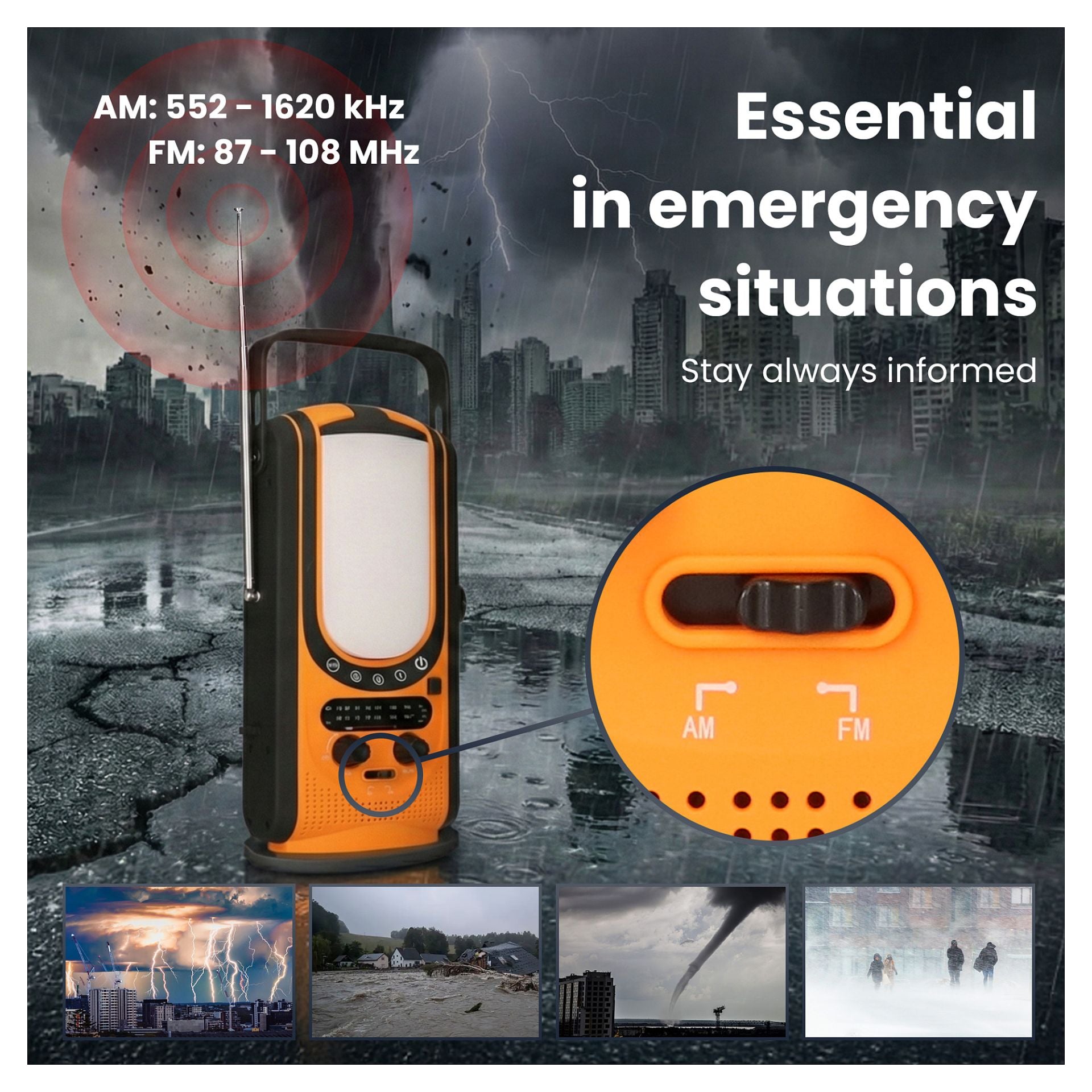 Power Ranger EPS-6000 Powerbank, 6000mAh, Radio, LED-Lamp, Dynamo, Solarpanel