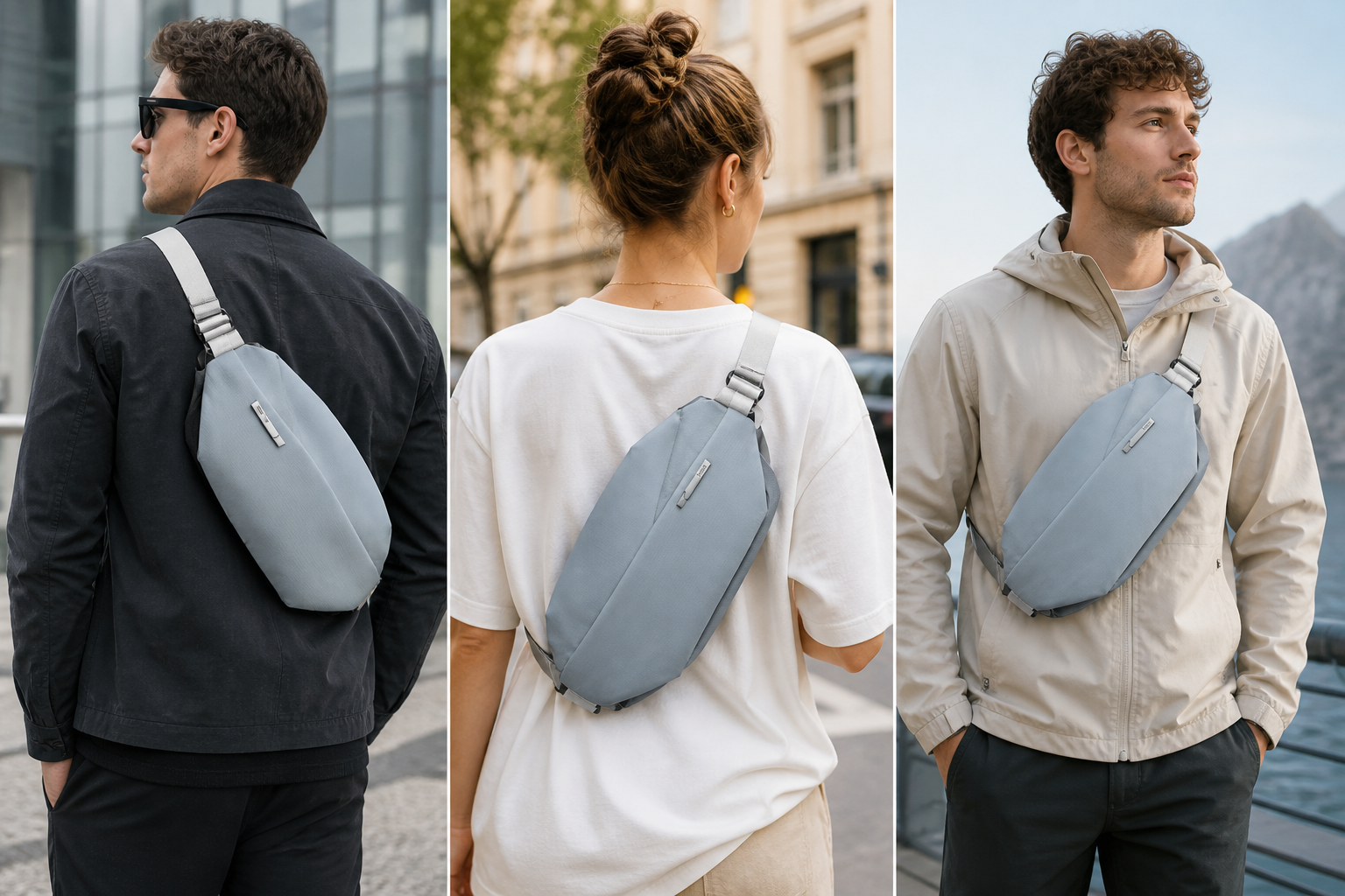 inateck shoulder bag LB03014-S gray blue 36cm * 17cm * 7cm