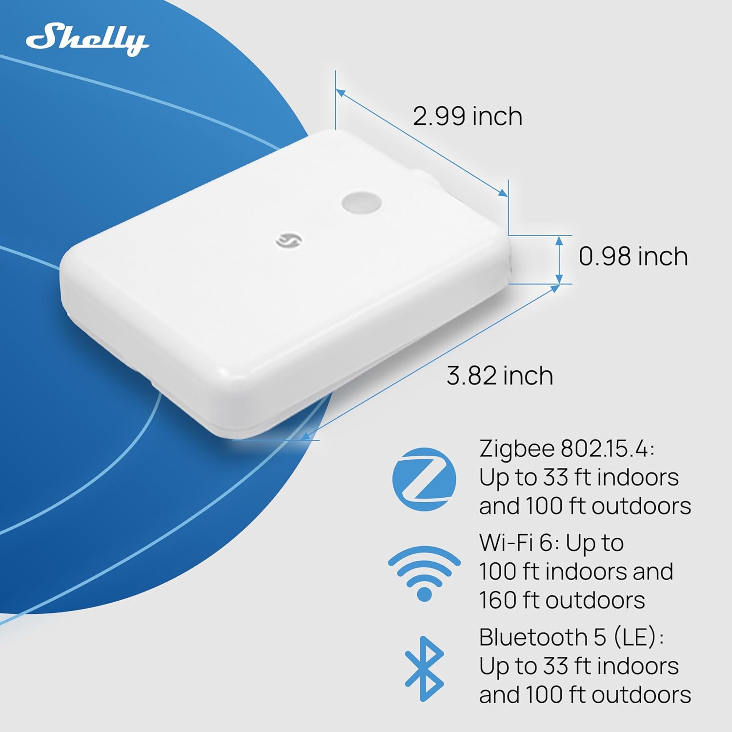 Shelly Flood Sensor with Leak Sensor Cable, IP44, Flood & Rain Detection