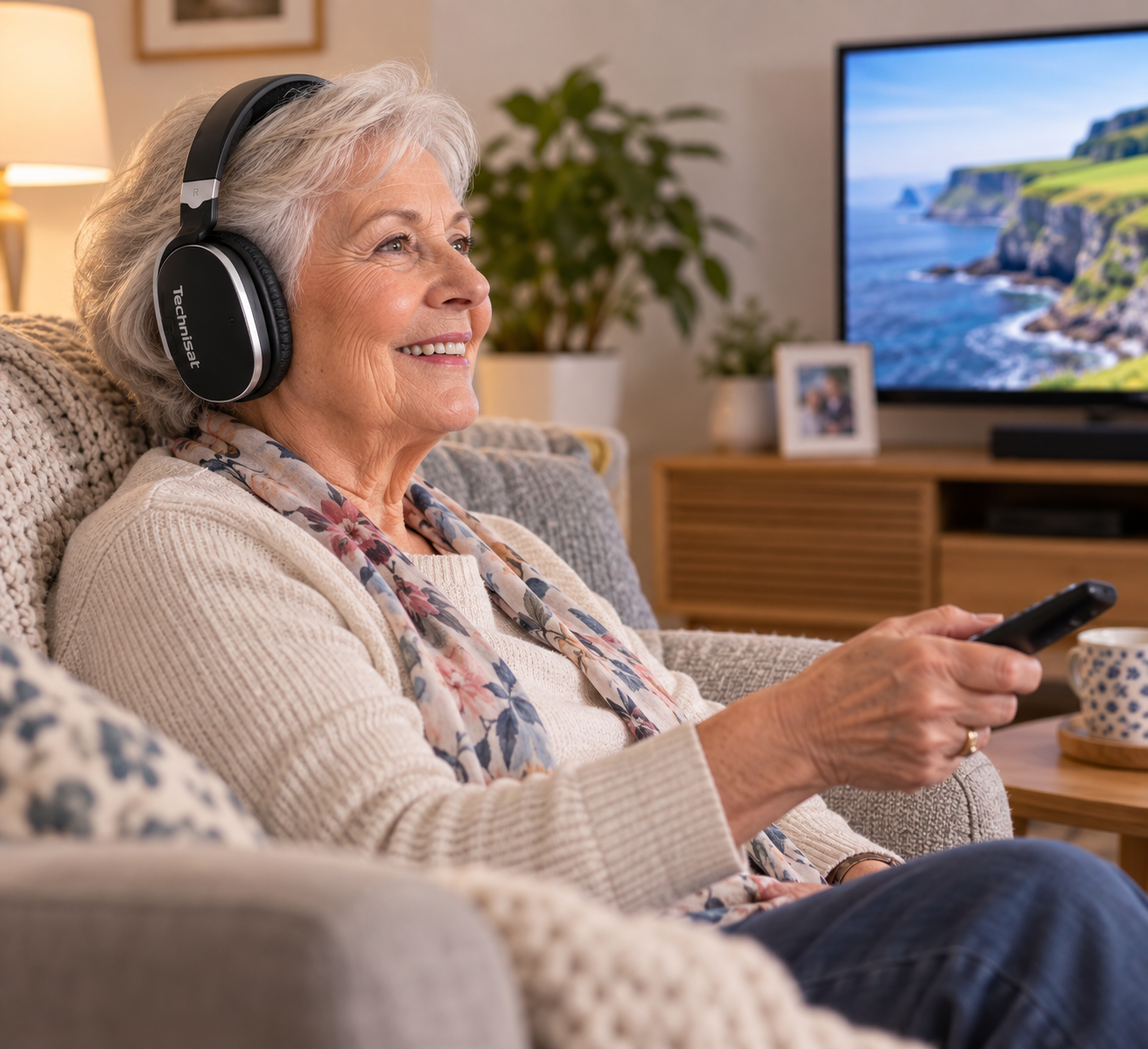 TSAT Stereoman 2 DAB+ sw Stereo Wireless Headset and Dock - Elderly